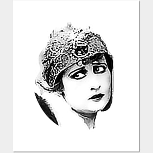 Silent film actress black and white movies Posters and Art